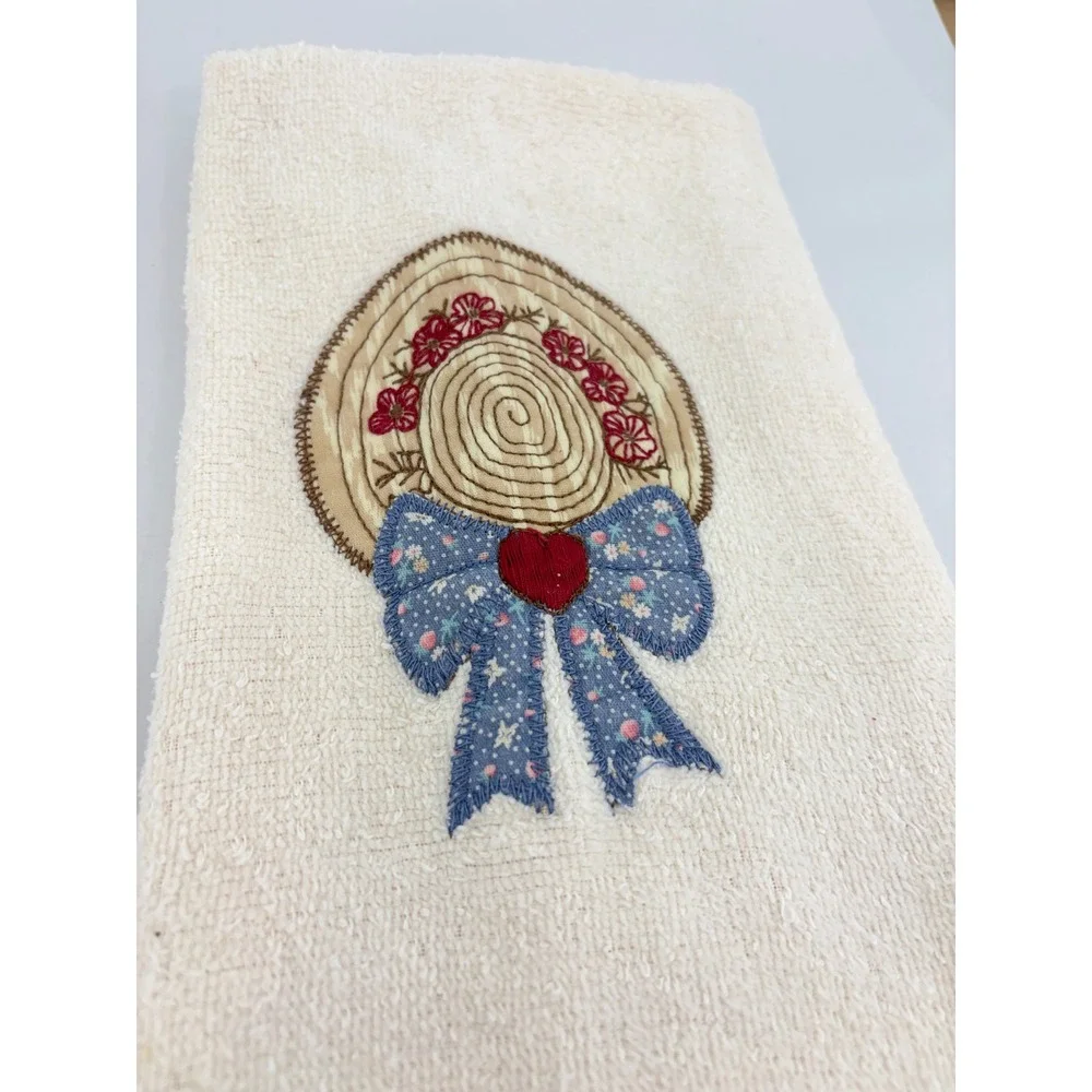 Vintage Cannon Kitchen Towel Lot of 4 Embroidered Ducks Sun Hat Bow Cotton USA